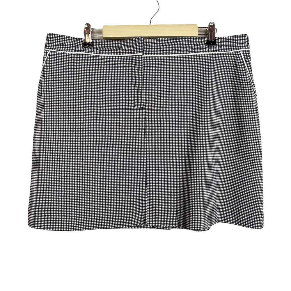 Izod Performx Women's Skort Sz 16 Black White Plaid Stretch Golf Tennis Skirt